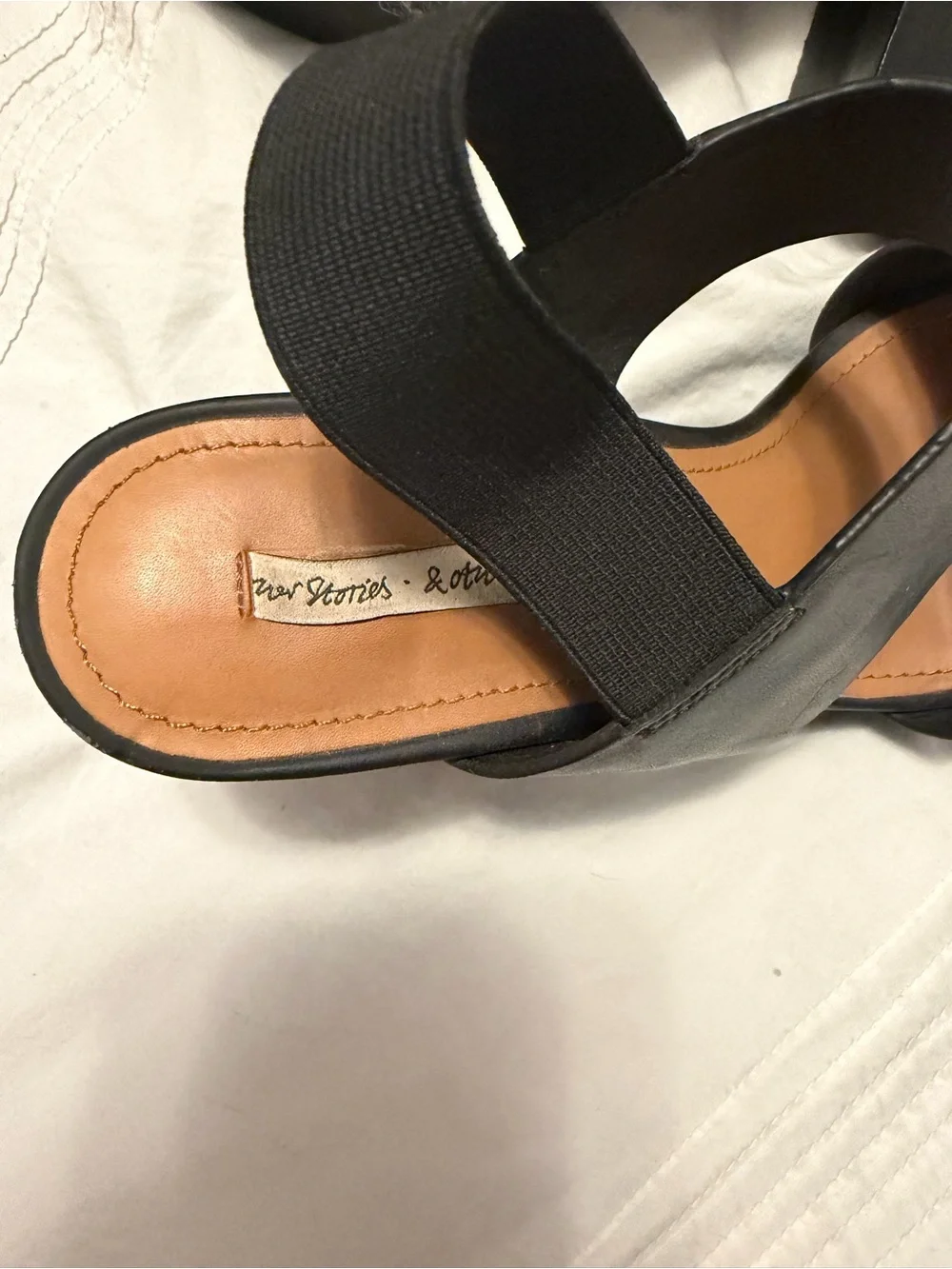 & Other Stories Black Leather Block Heels